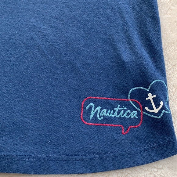 Nautica Cold-Shoulder SAIL Blue Top 6X long sleeve - Picture 4 of 10